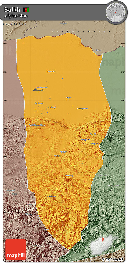 Political Map of Balkh, semi-desaturated