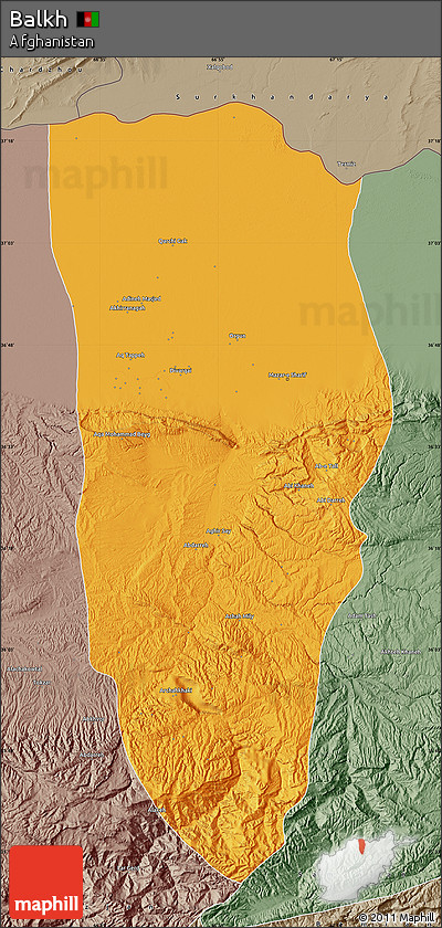 Political Map of Balkh, semi-desaturated