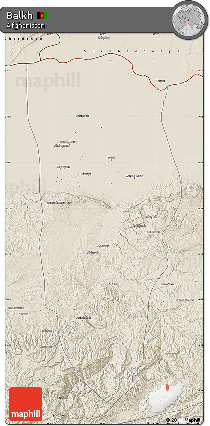 Shaded Relief Map of Balkh