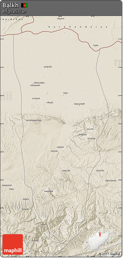 Shaded Relief Map of Balkh