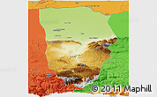 Physical Panoramic Map of Balkh, political outside