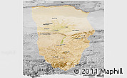 Satellite Panoramic Map of Balkh, desaturated