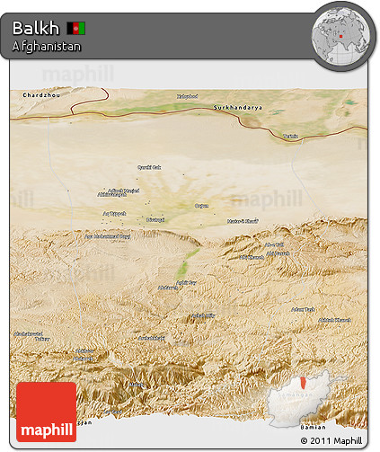 Satellite Panoramic Map of Balkh