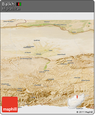 Satellite Panoramic Map of Balkh