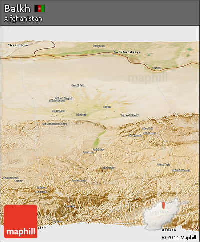 Satellite Panoramic Map of Balkh