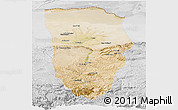 Satellite Panoramic Map of Balkh, lighten, desaturated