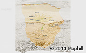 Satellite Panoramic Map of Balkh, lighten, semi-desaturated