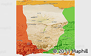 Satellite Panoramic Map of Balkh, political outside