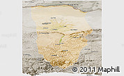 Satellite Panoramic Map of Balkh, semi-desaturated