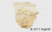 Satellite Panoramic Map of Balkh, single color outside