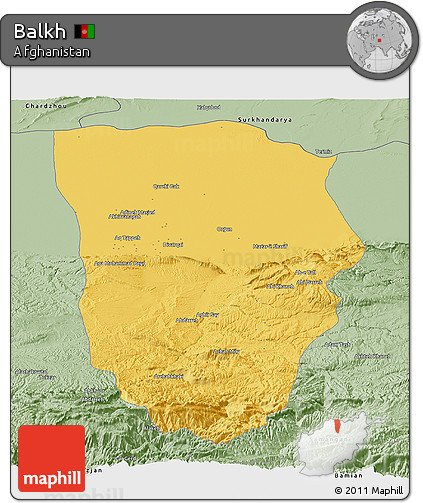 Savanna Style Panoramic Map of Balkh