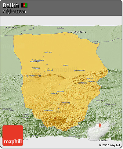 Savanna Style Panoramic Map of Balkh