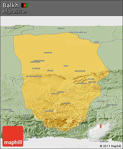 Savanna Style Panoramic Map of Balkh