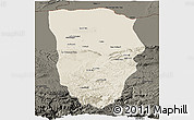 Shaded Relief Panoramic Map of Balkh, darken