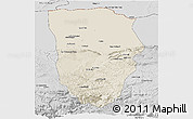 Shaded Relief Panoramic Map of Balkh, desaturated