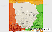 Shaded Relief Panoramic Map of Balkh, political outside