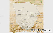 Shaded Relief Panoramic Map of Balkh, satellite outside