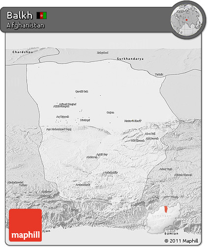 Silver Style Panoramic Map of Balkh
