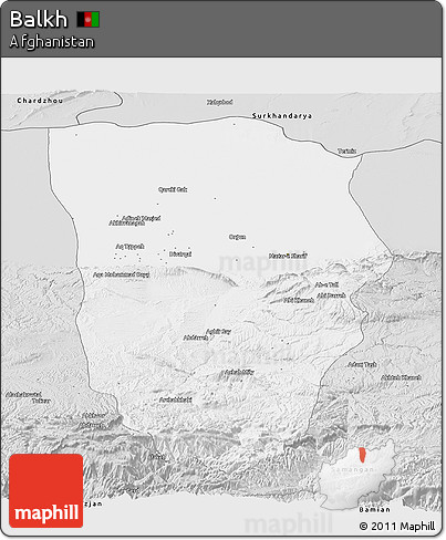 Silver Style Panoramic Map of Balkh