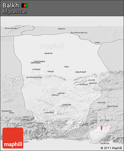 Silver Style Panoramic Map of Balkh