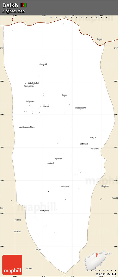 Classic Style Simple Map of Balkh