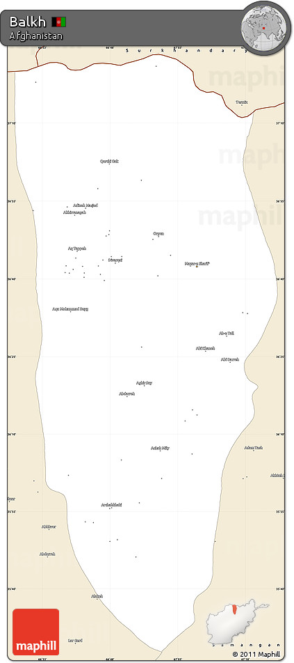 Classic Style Simple Map of Balkh