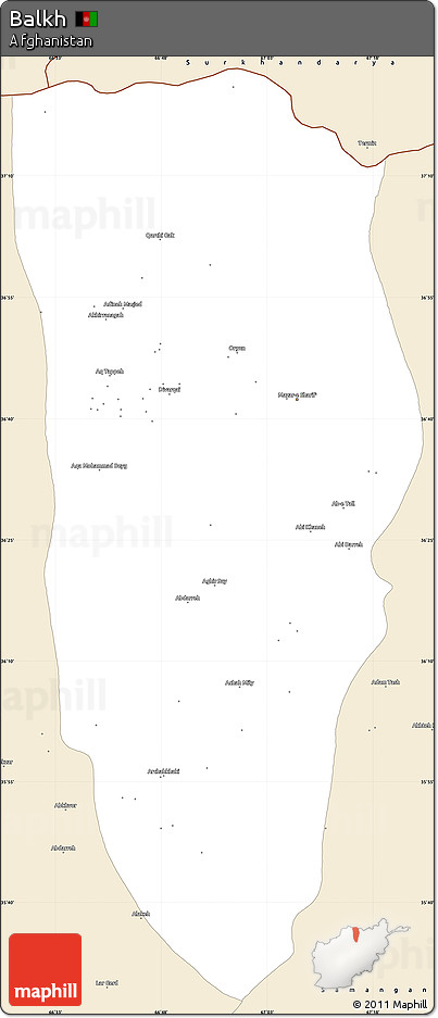 Classic Style Simple Map of Balkh