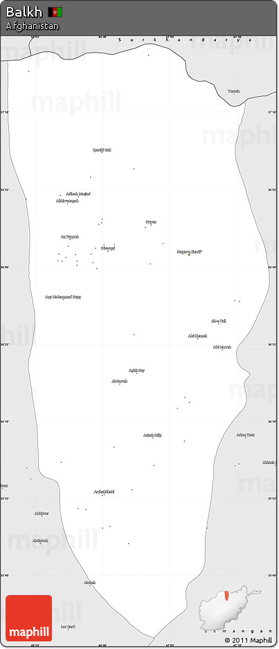 Silver Style Simple Map of Balkh