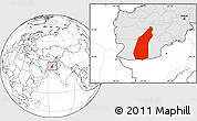 Blank Location Map of Helmand, highlighted country