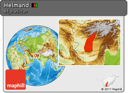 Physical Location Map of Helmand
