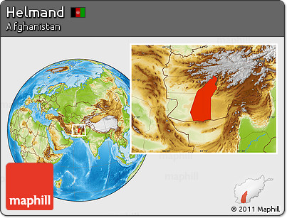 Physical Location Map of Helmand