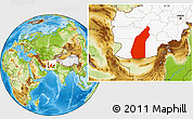 Physical Location Map of Helmand, highlighted country