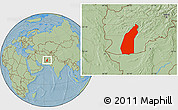 Savanna Style Location Map of Helmand, hill shading