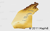 Physical Panoramic Map of Helmand, single color outside