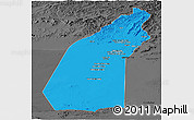 Political Panoramic Map of Helmand, darken, desaturated