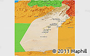 Satellite Panoramic Map of Helmand, political outside