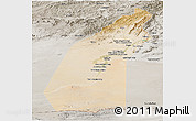 Satellite Panoramic Map of Helmand, semi-desaturated