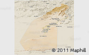 Satellite Panoramic Map of Helmand, shaded relief outside