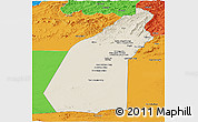 Shaded Relief Panoramic Map of Helmand, political outside