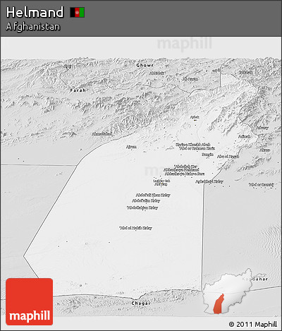 Silver Style Panoramic Map of Helmand