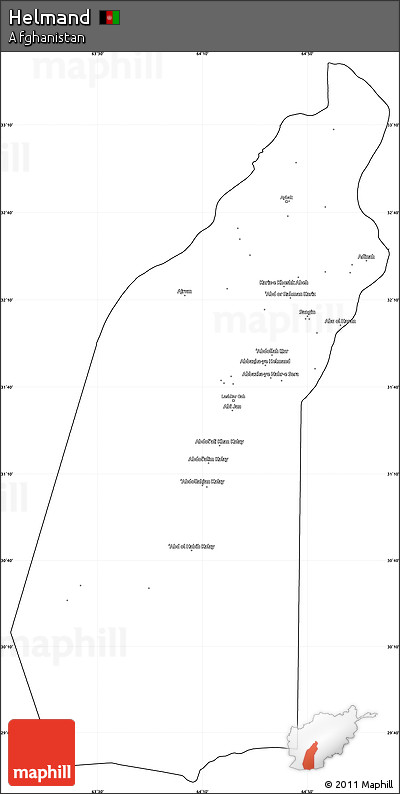 Blank Simple Map of Helmand, cropped outside