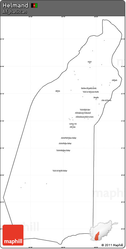 Blank Simple Map of Helmand, cropped outside