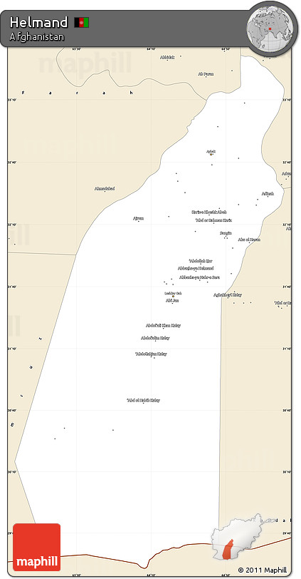 Classic Style Simple Map of Helmand