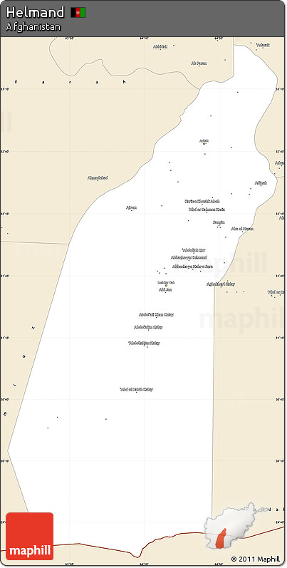 Classic Style Simple Map of Helmand