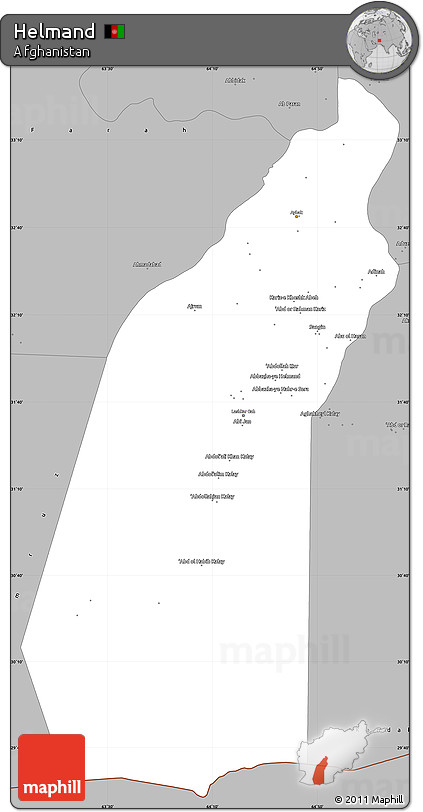 Gray Simple Map of Helmand