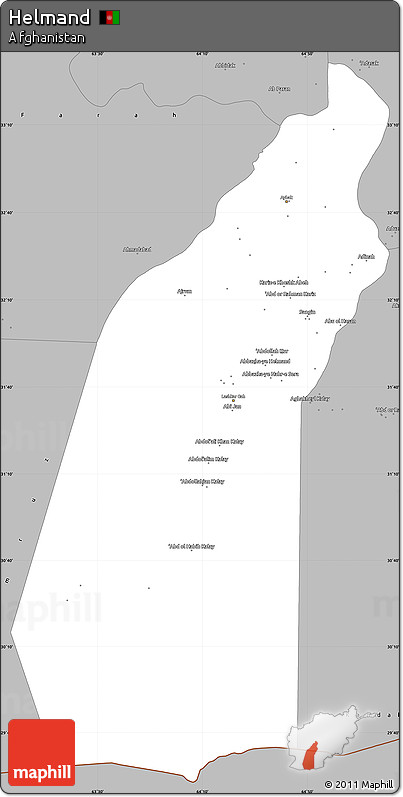Gray Simple Map of Helmand