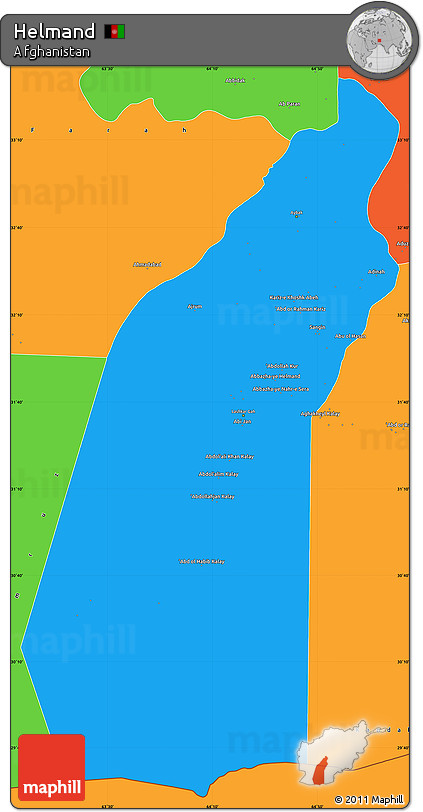 Political Simple Map of Helmand