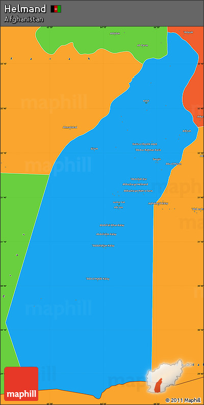 Political Simple Map of Helmand
