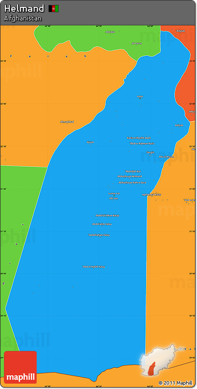 Political Simple Map of Helmand