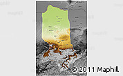 Physical 3D Map of Jowzjan, darken, desaturated